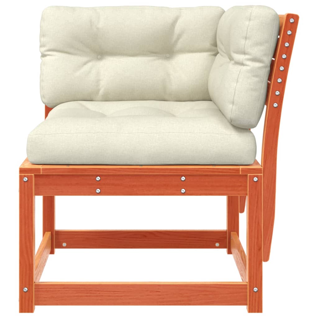 vidaXL Καναπές Κήπου Γων. Καφέ Κεριού 73x73x78εκ Μασίφ Πεύκο Μαξιλάρια