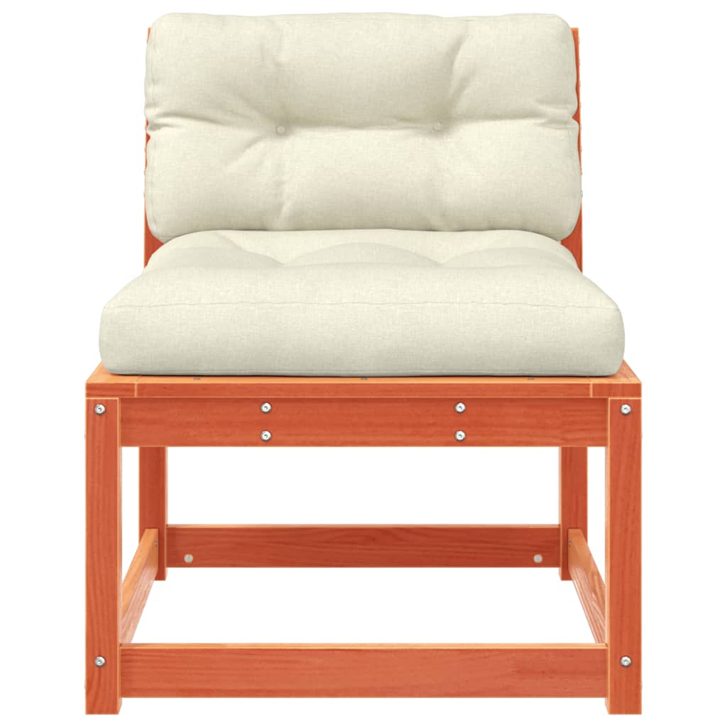 vidaXL Καναπές Κήπου Καφέ Κεριού από Μασίφ Ξύλο Πεύκου με Μαξιλάρια