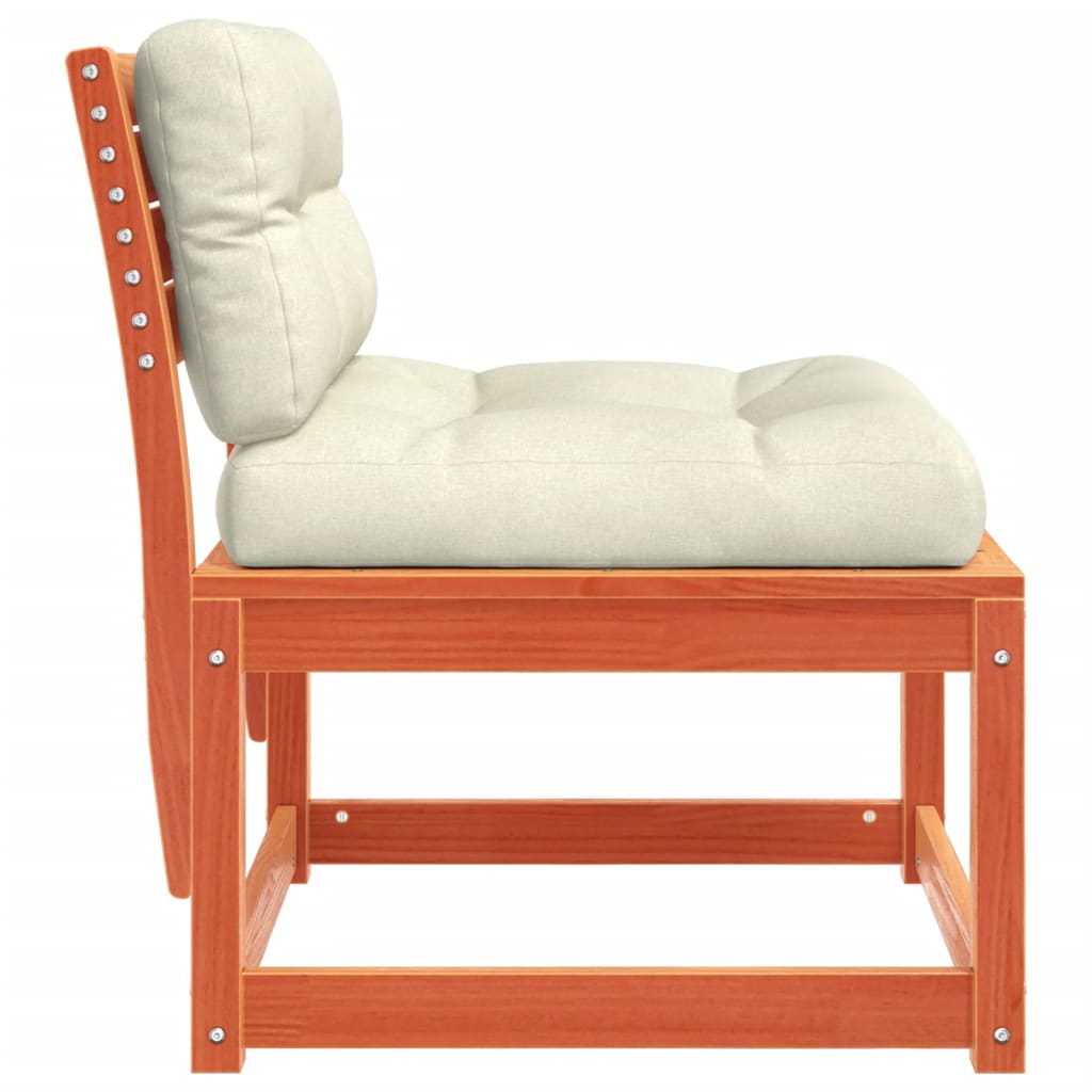 vidaXL Καναπές Κήπου Καφέ Κεριού από Μασίφ Ξύλο Πεύκου με Μαξιλάρια