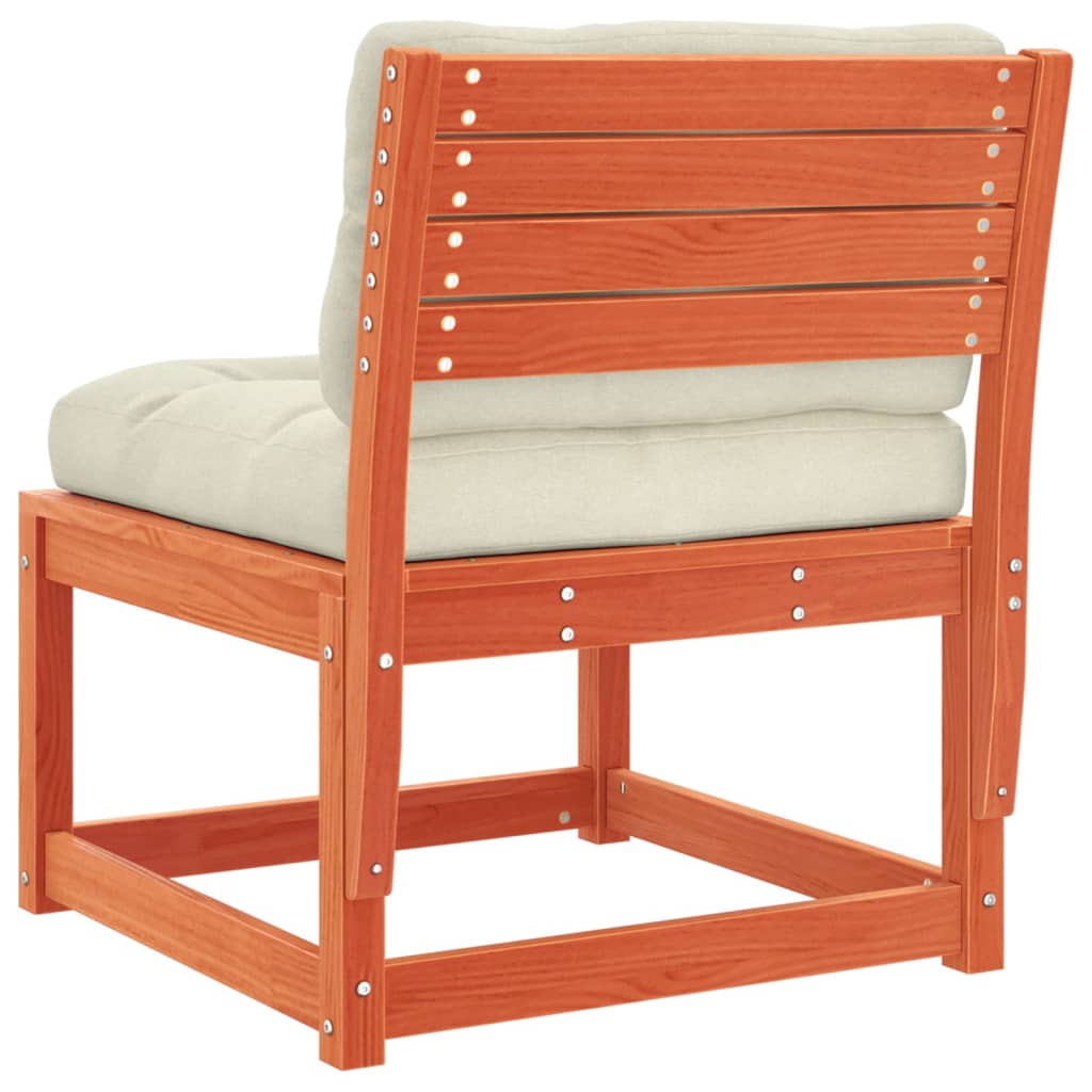 vidaXL Καναπές Κήπου Καφέ Κεριού από Μασίφ Ξύλο Πεύκου με Μαξιλάρια