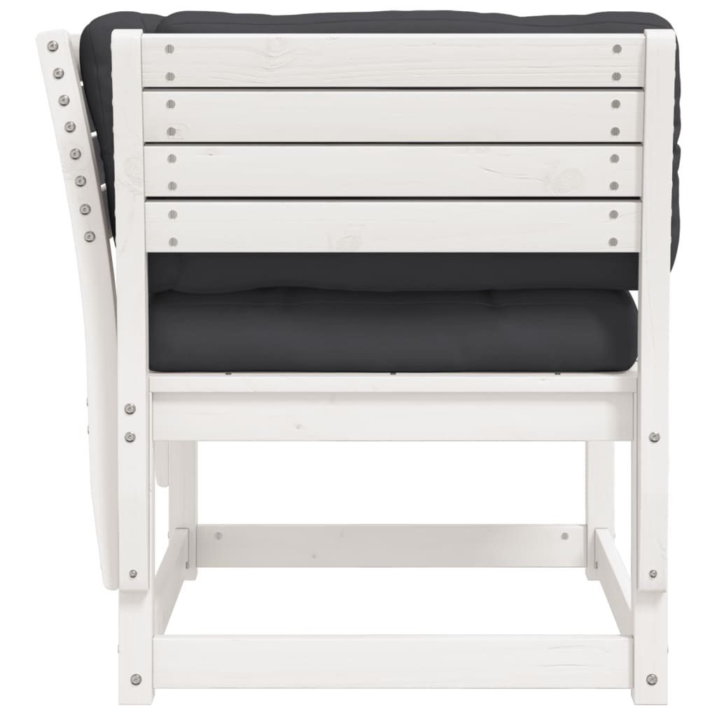 vidaXL Καναπές με Μπράτσα Λευκός 83x73x78εκ Μασίφ Πεύκο Μαξιλάρια