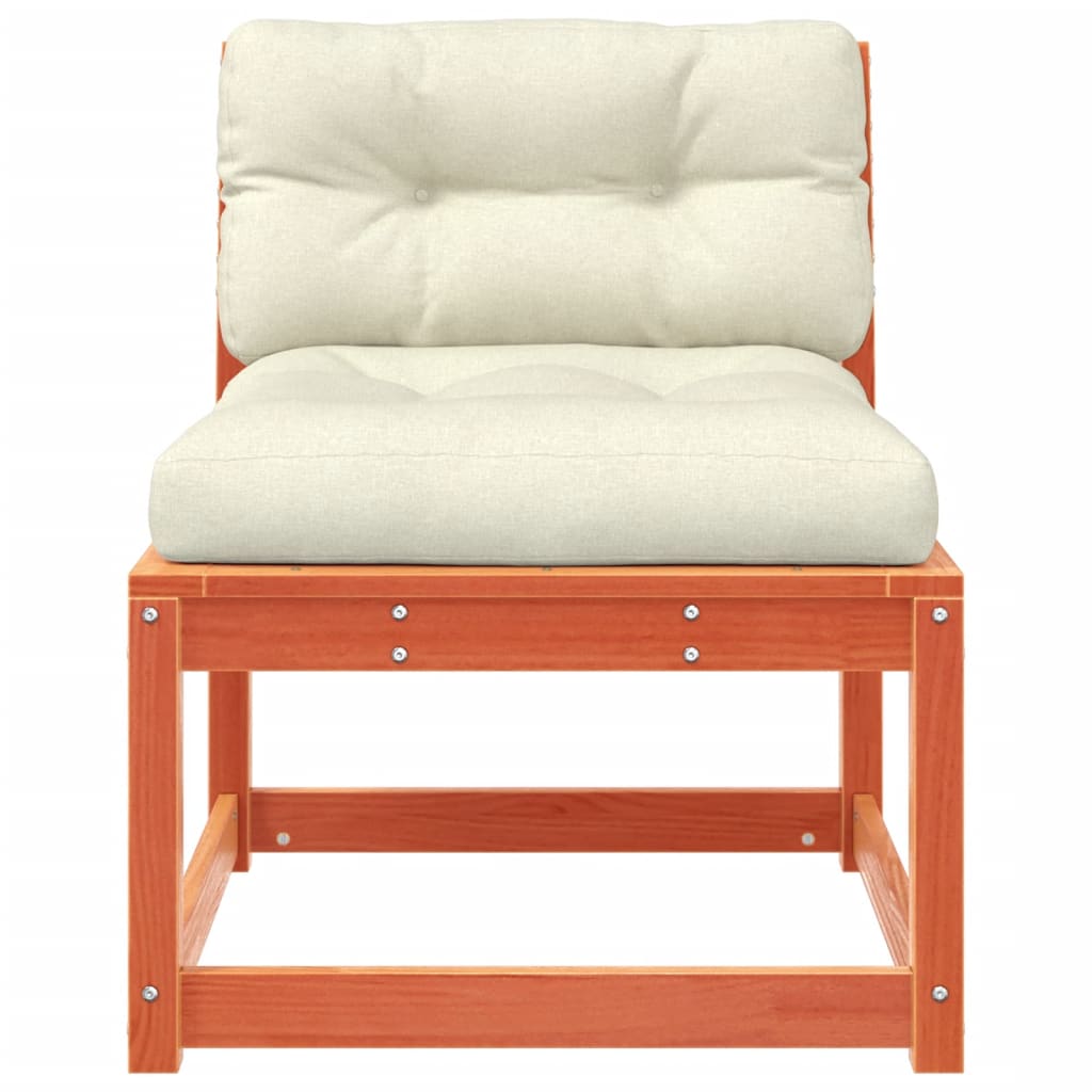 vidaXL Καναπέδες Κήπου 2τεμ Καφέ Κεριού Μασίφ Ξύλο Πεύκου με Μαξιλάρια