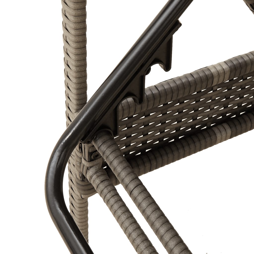 vidaXL Ξαπλώστρα Γκρι 63x200x81 εκ. από Συνθετικό Ρατάν με Μαξιλάρι