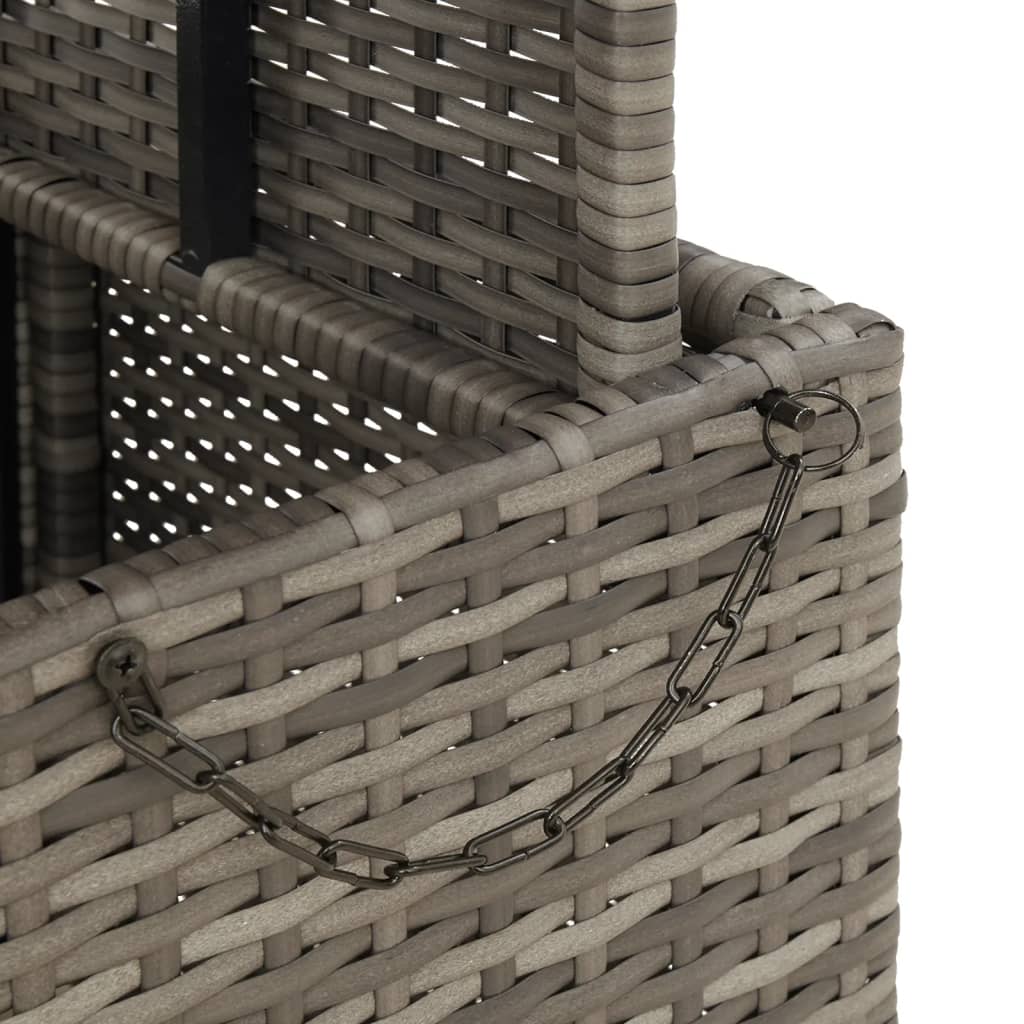 vidaXL Τραπέζι Κήπου Γκρι 110x110x71 εκ. Συνθετικό Ρατάν/Ξύλο Ακακίας