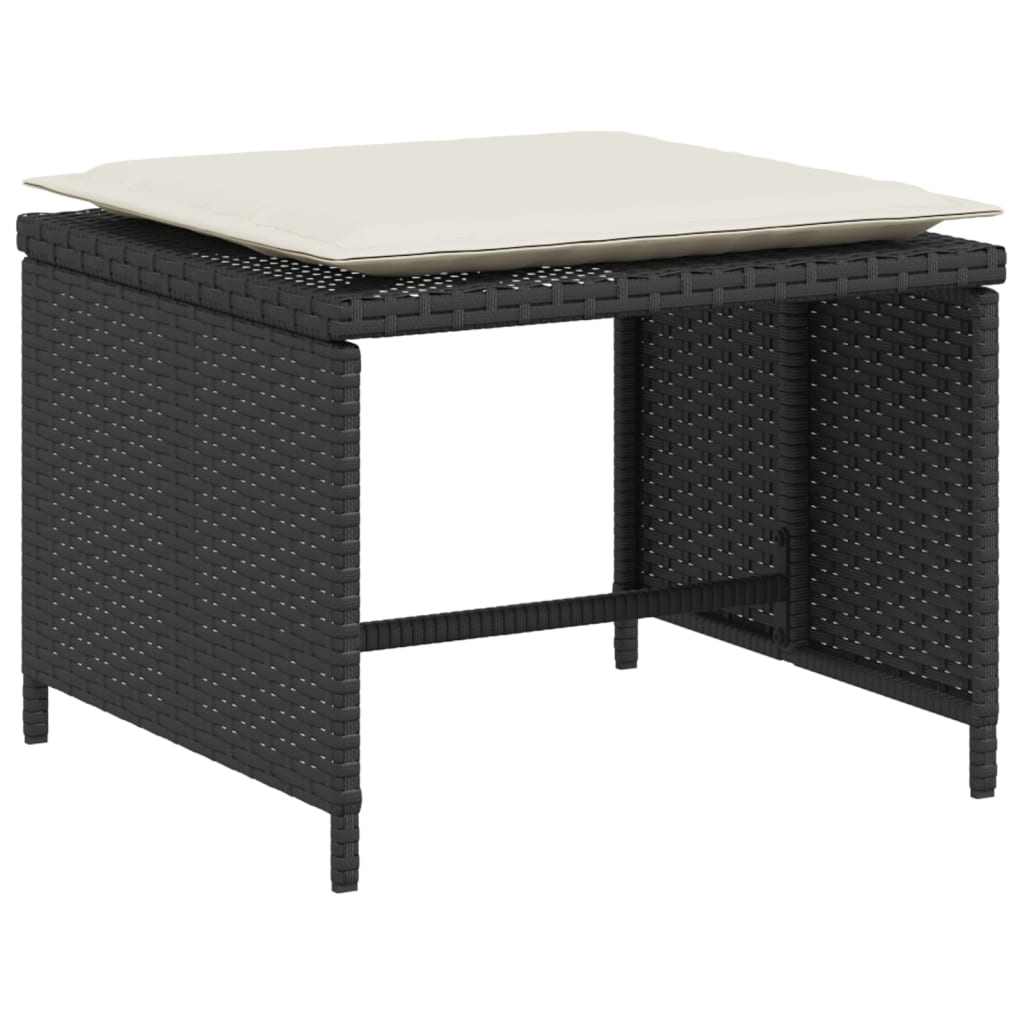 vidaXL Καρέκλα Κήπου Μαύρη από Συνθετικό Ρατάν με Υποπόδιο