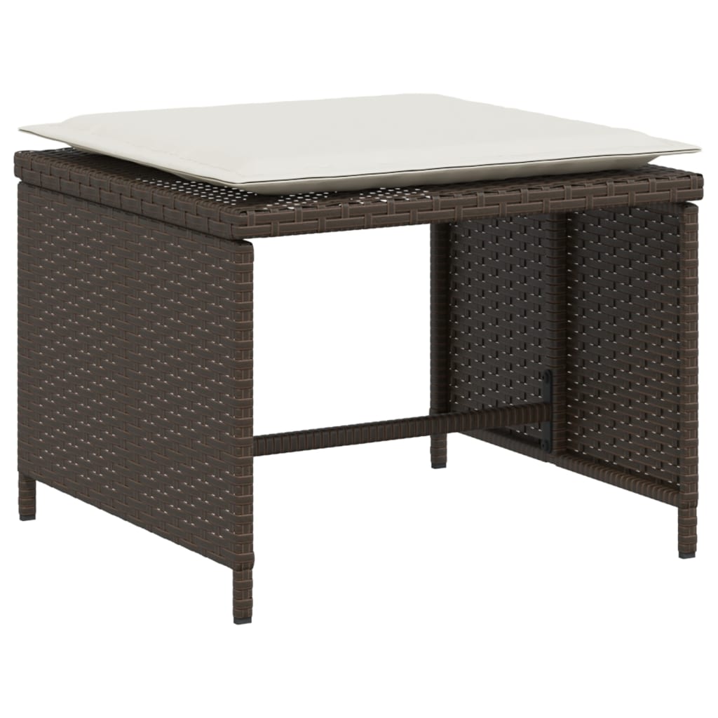 vidaXL Καρέκλα Κήπου Καφέ από Συνθετικό Ρατάν με Υποπόδιο