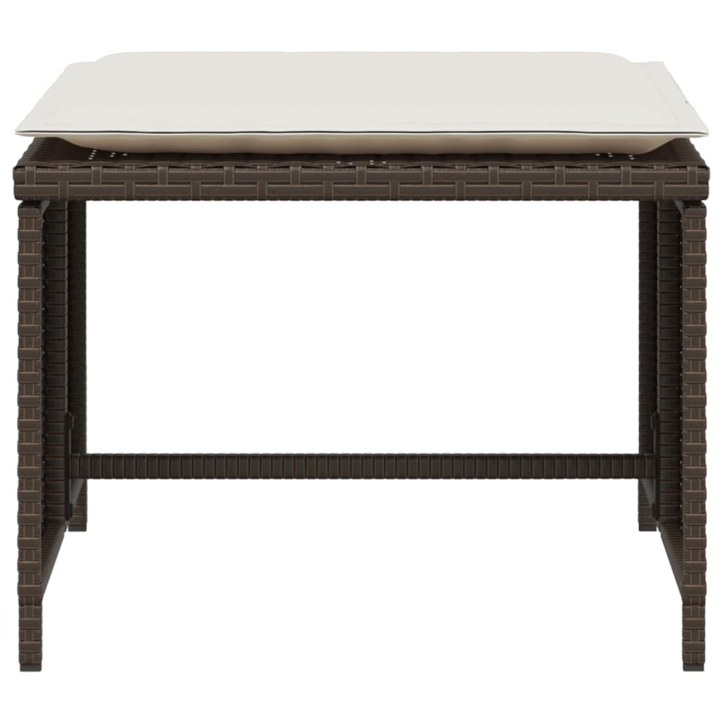 vidaXL Καρέκλα Κήπου Καφέ από Συνθετικό Ρατάν με Υποπόδιο