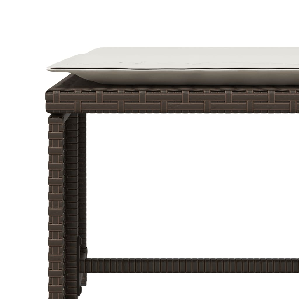 vidaXL Καρέκλα Κήπου Καφέ από Συνθετικό Ρατάν με Υποπόδιο