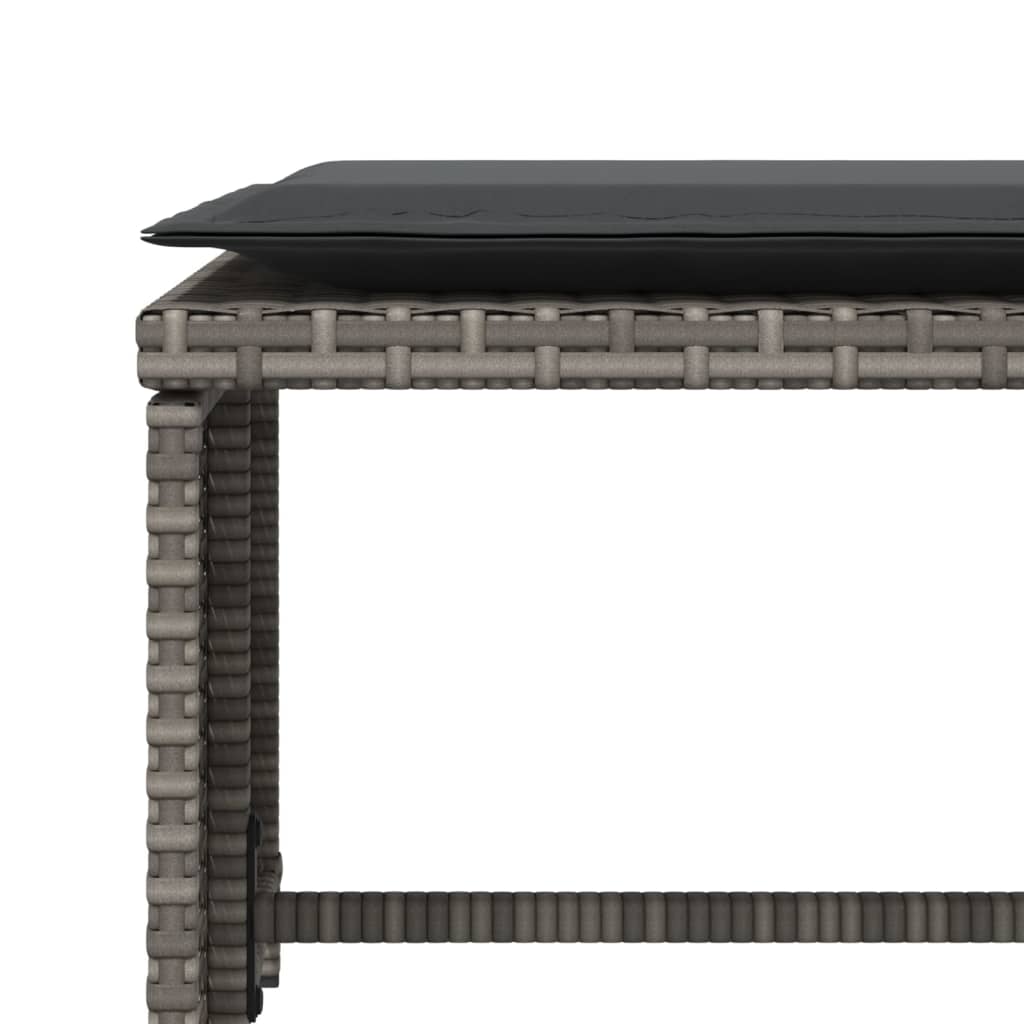 vidaXL Καρέκλα Κήπου Γκρι από Συνθετικό Ρατάν με Υποπόδιο