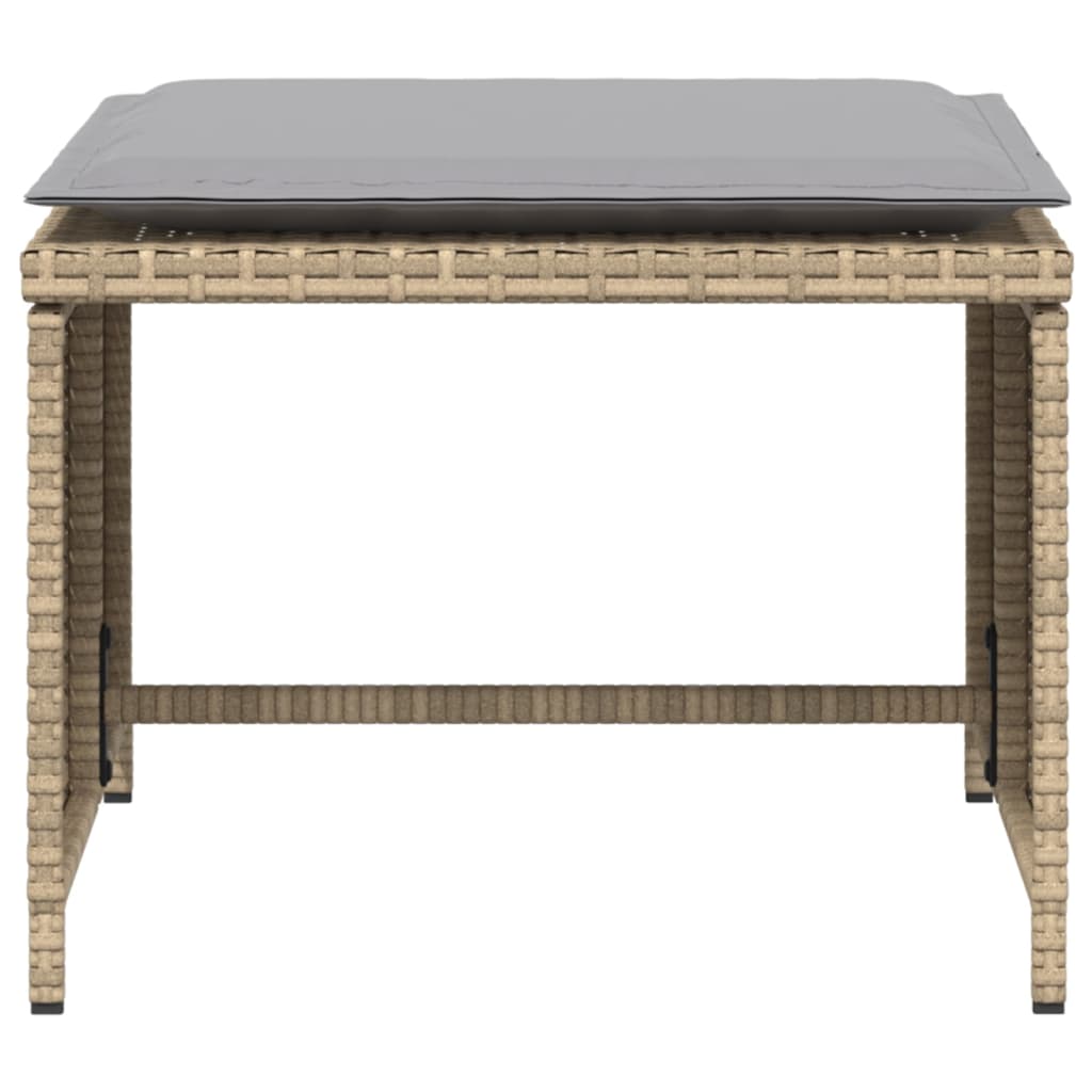 vidaXL Καρέκλα Κήπου Μπεζ από Συνθετικό Ρατάν με Υποπόδιο