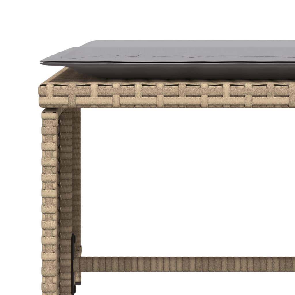 vidaXL Καρέκλα Κήπου Μπεζ από Συνθετικό Ρατάν με Υποπόδιο