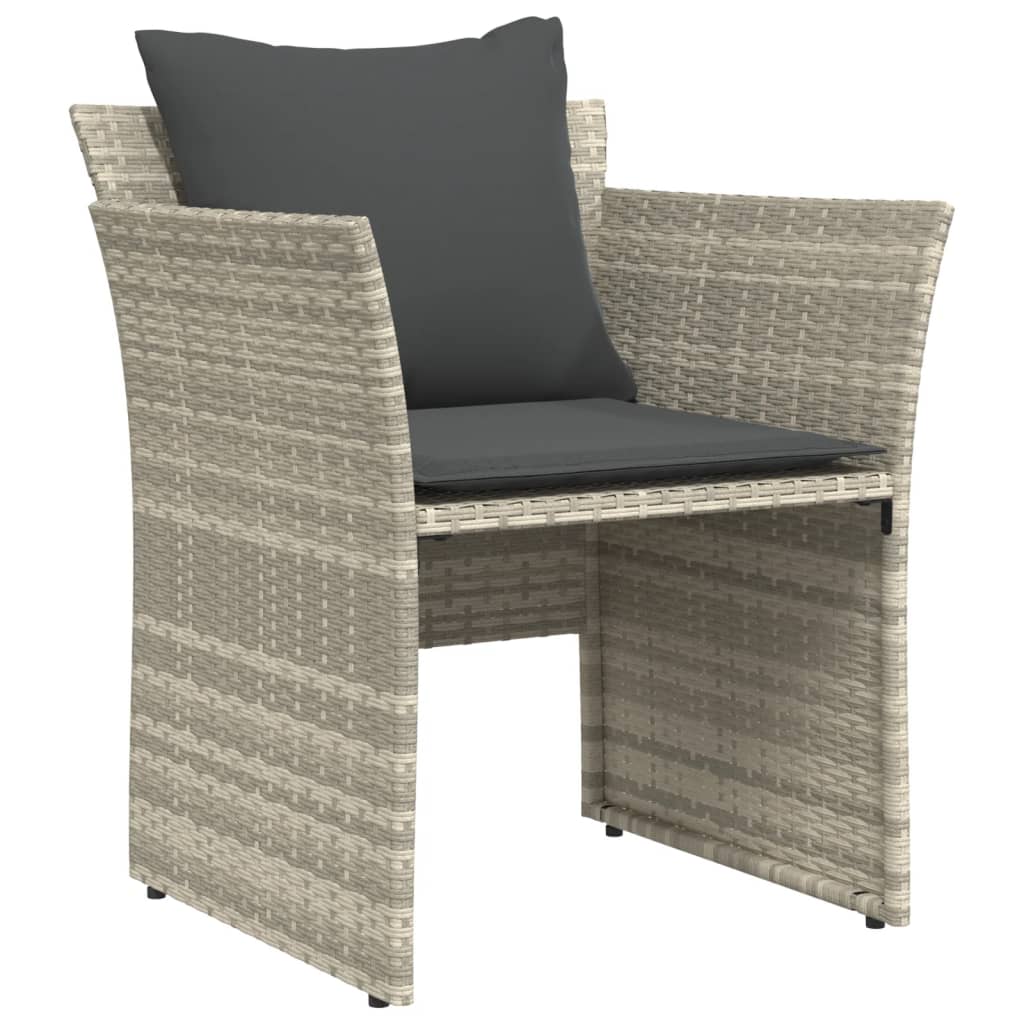 vidaXL Καρέκλα Κήπου Ανοιχτό Γκρι από Συνθετικό Ρατάν με Υποπόδιο