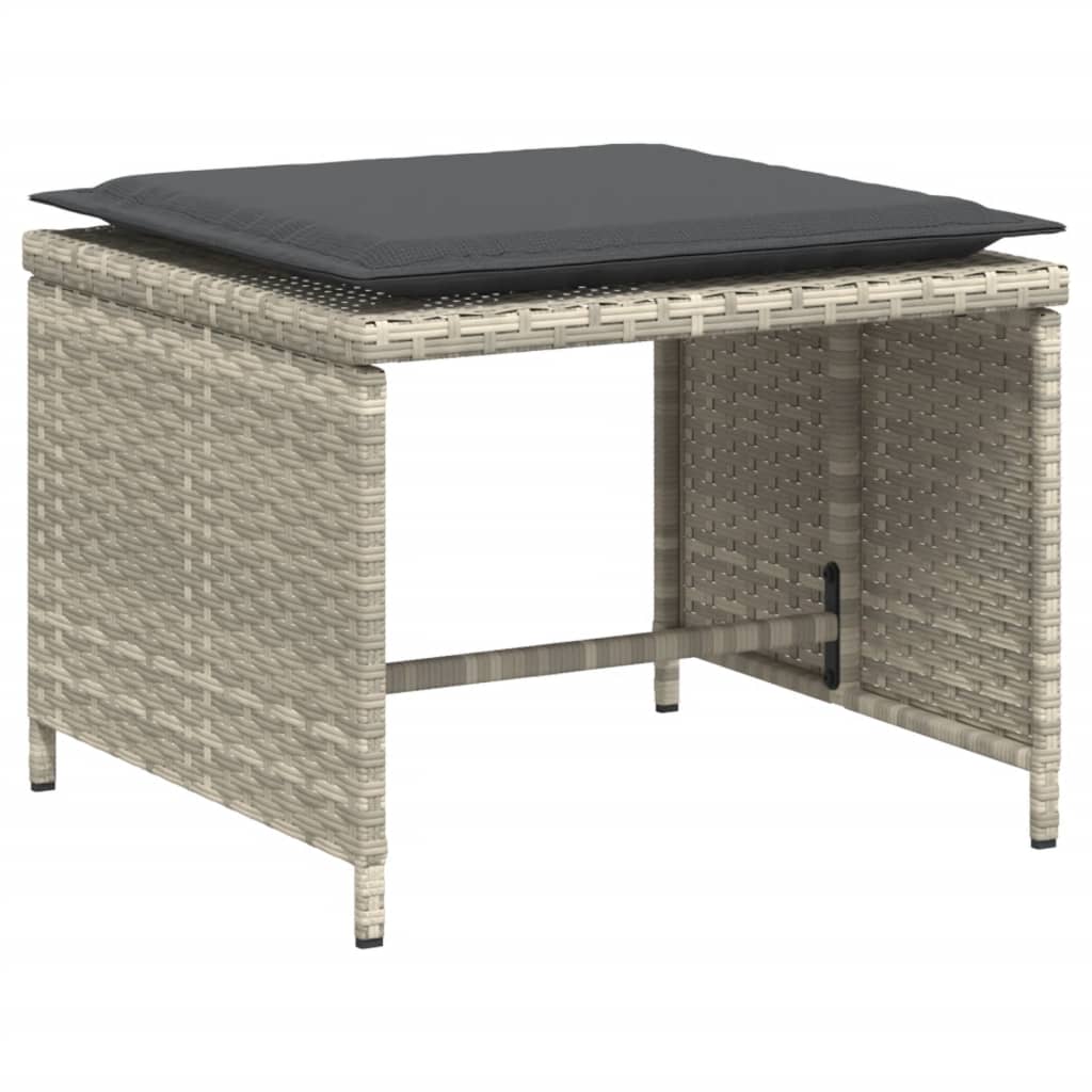 vidaXL Καρέκλα Κήπου Ανοιχτό Γκρι από Συνθετικό Ρατάν με Υποπόδιο