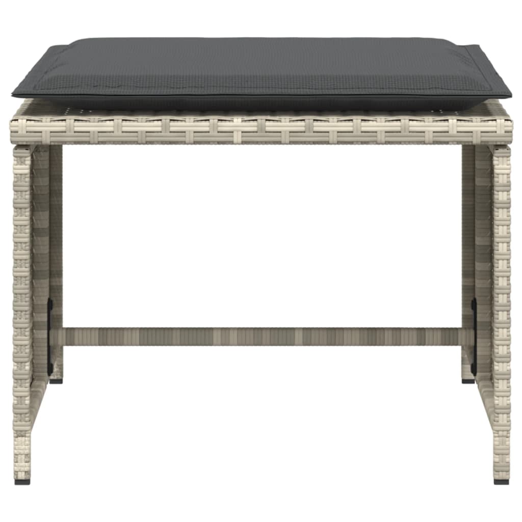 vidaXL Καρέκλα Κήπου Ανοιχτό Γκρι από Συνθετικό Ρατάν με Υποπόδιο