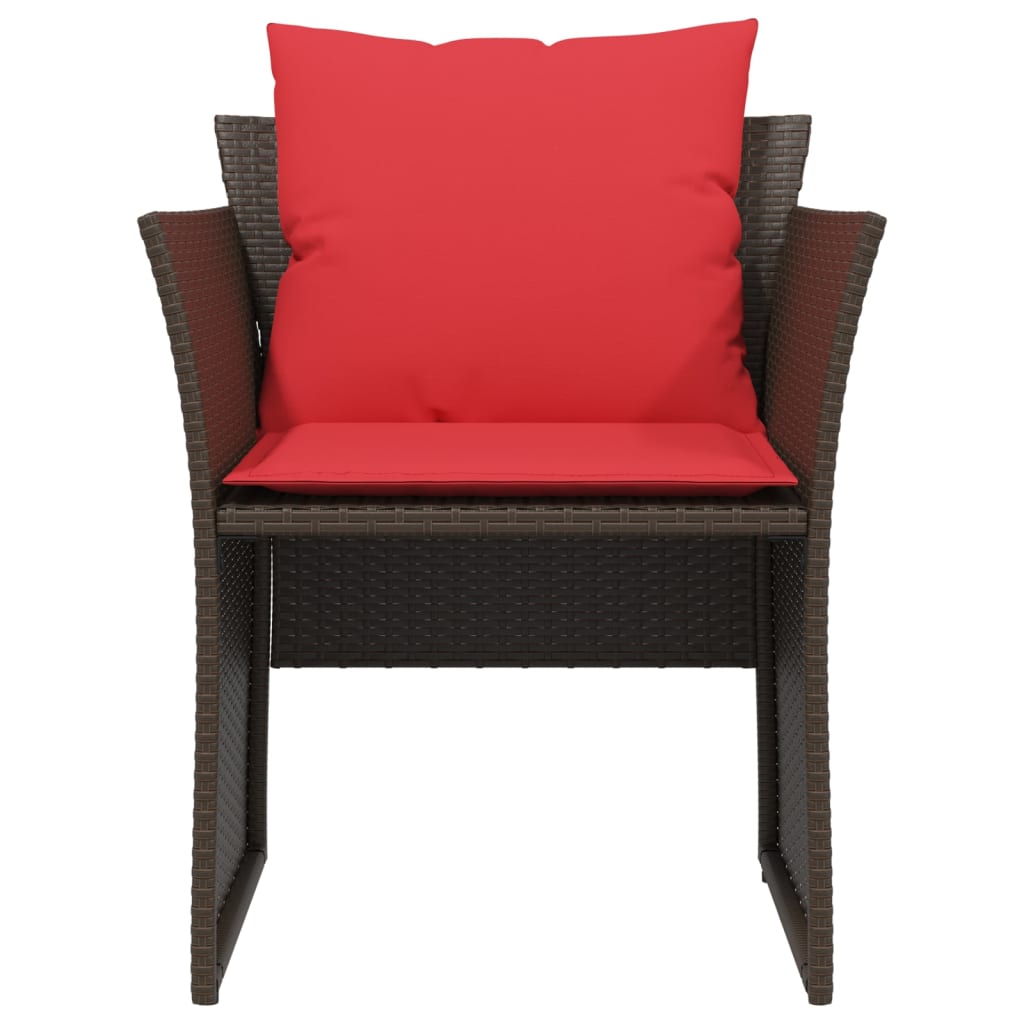 vidaXL Καρέκλα Κήπου Καφέ από Συνθετικό Ρατάν με Υποπόδιο