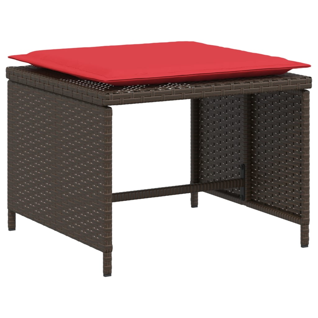 vidaXL Καρέκλα Κήπου Καφέ από Συνθετικό Ρατάν με Υποπόδιο