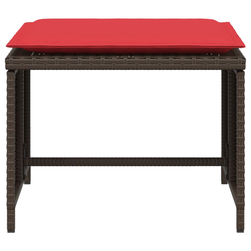 vidaXL Καρέκλα Κήπου Καφέ από Συνθετικό Ρατάν με Υποπόδιο