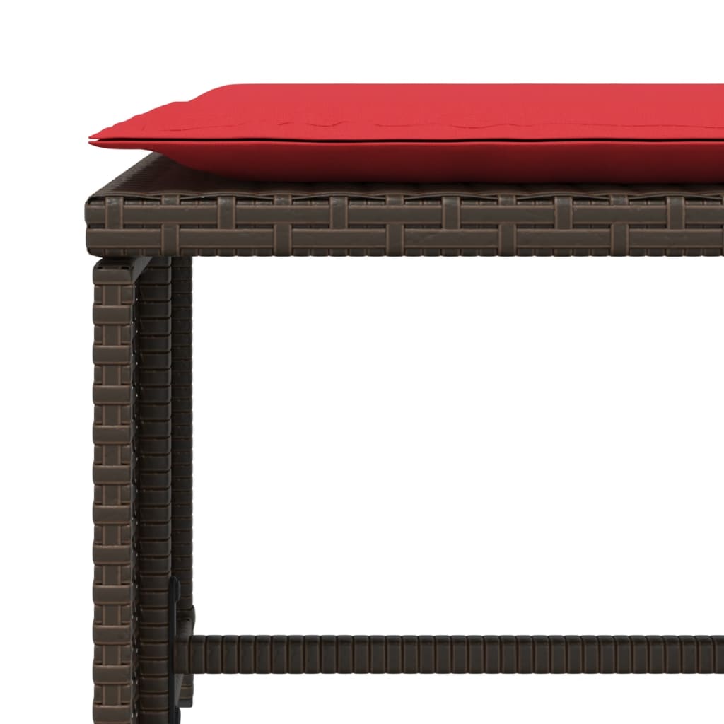 vidaXL Καρέκλα Κήπου Καφέ από Συνθετικό Ρατάν με Υποπόδιο