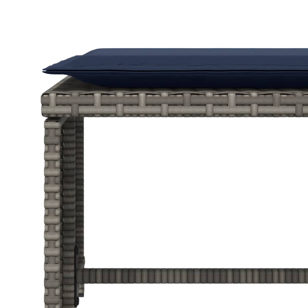 vidaXL Καρέκλα Κήπου Γκρι από Συνθετικό Ρατάν με Υποπόδιο