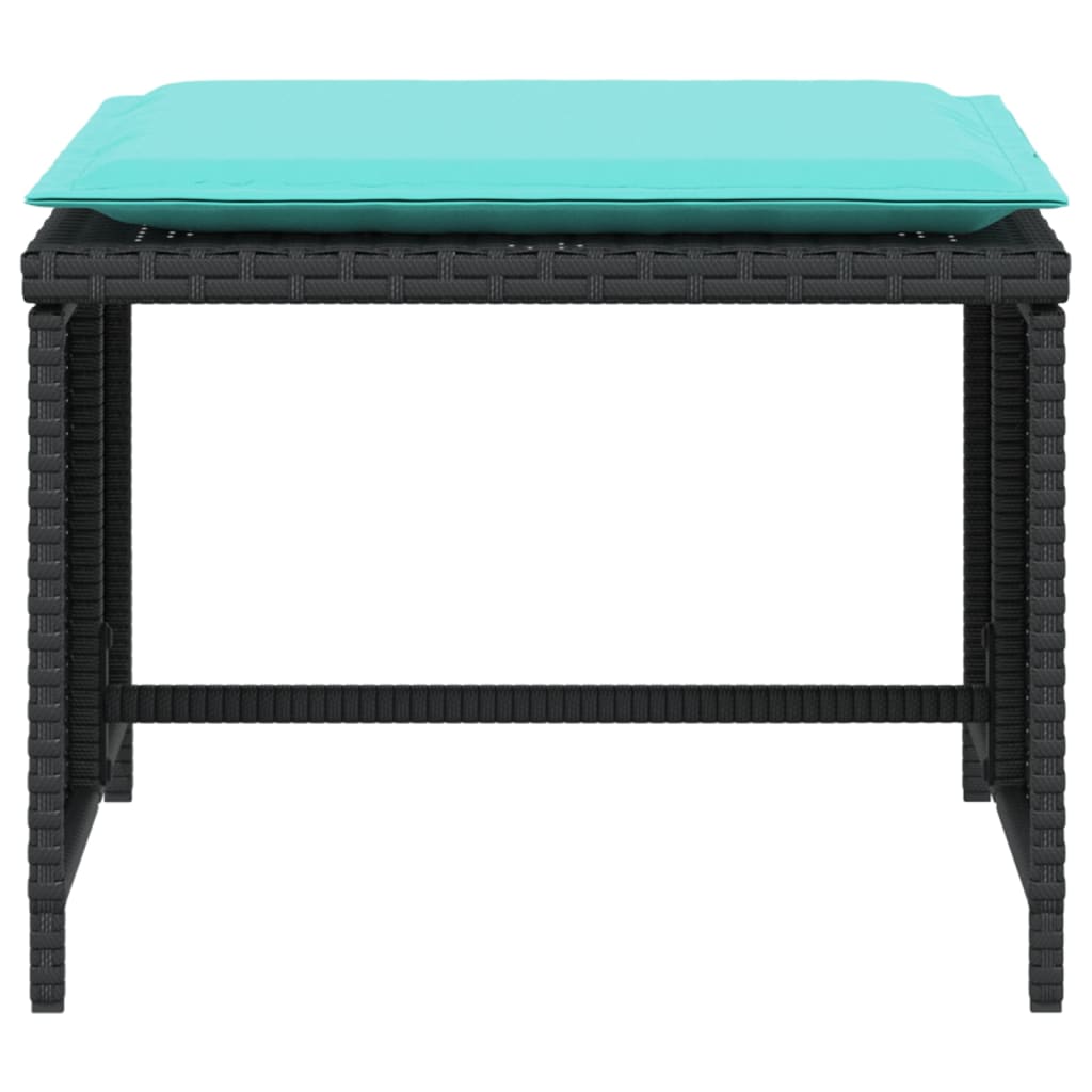 vidaXL Καρέκλα Κήπου Μαύρη από Συνθετικό Ρατάν με Υποπόδιο