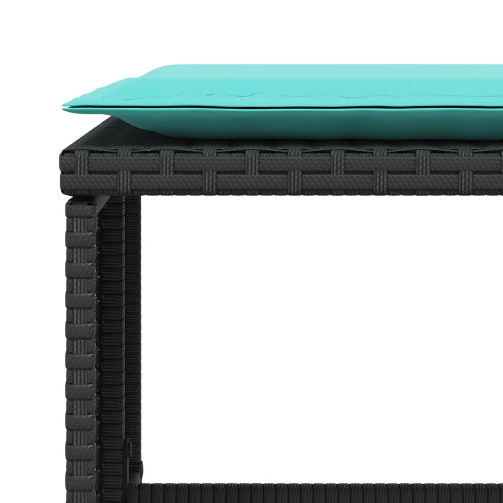 vidaXL Καρέκλα Κήπου Μαύρη από Συνθετικό Ρατάν με Υποπόδιο