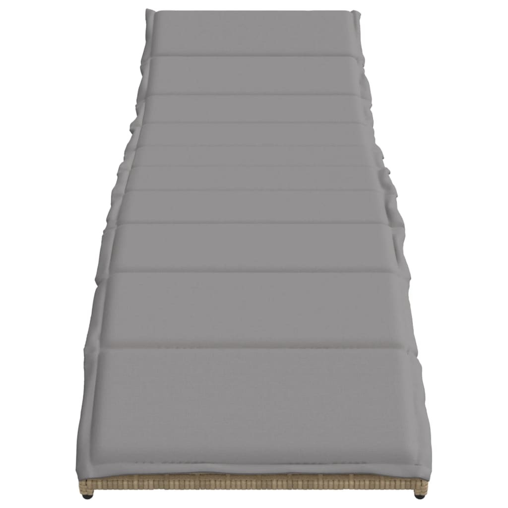 vidaXL Ξαπλώστρες 2 τεμ. Μπεζ από Συνθετικό Ρατάν με Τραπέζι