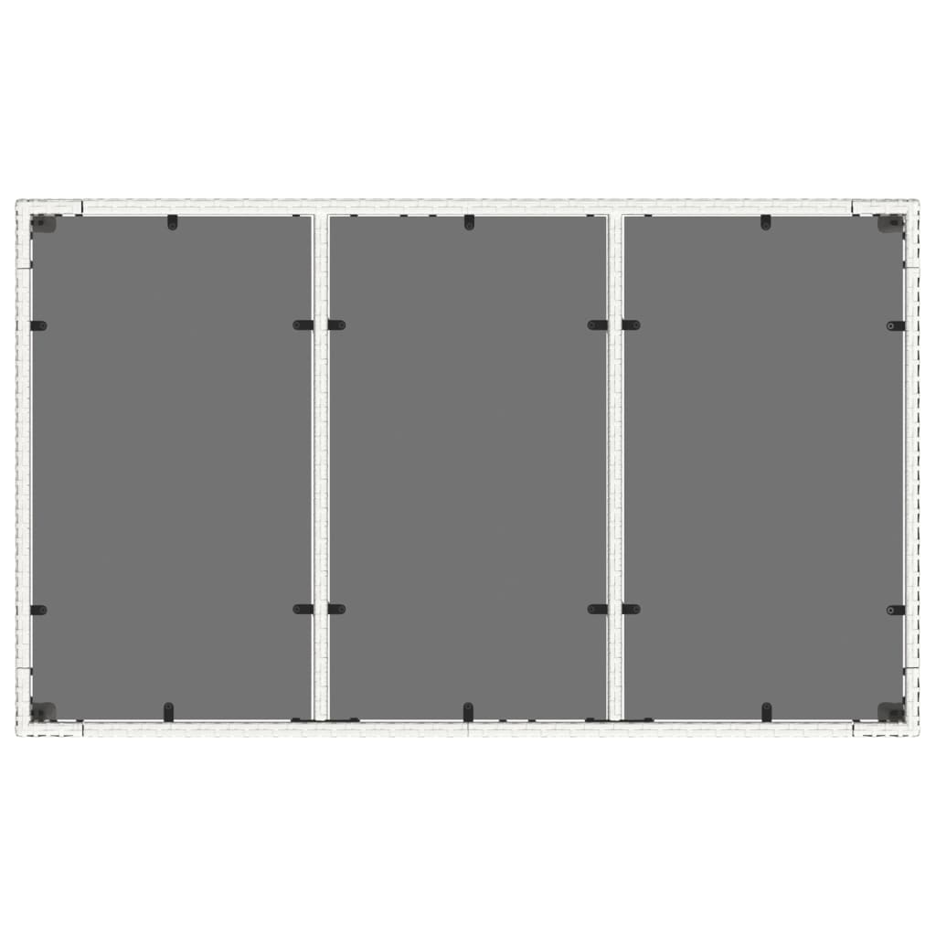 vidaXL Τραπέζι Κήπου με Γυάλινη Επιφάνεια Λευκό 150x90x75εκ Συνθ Ρατάν