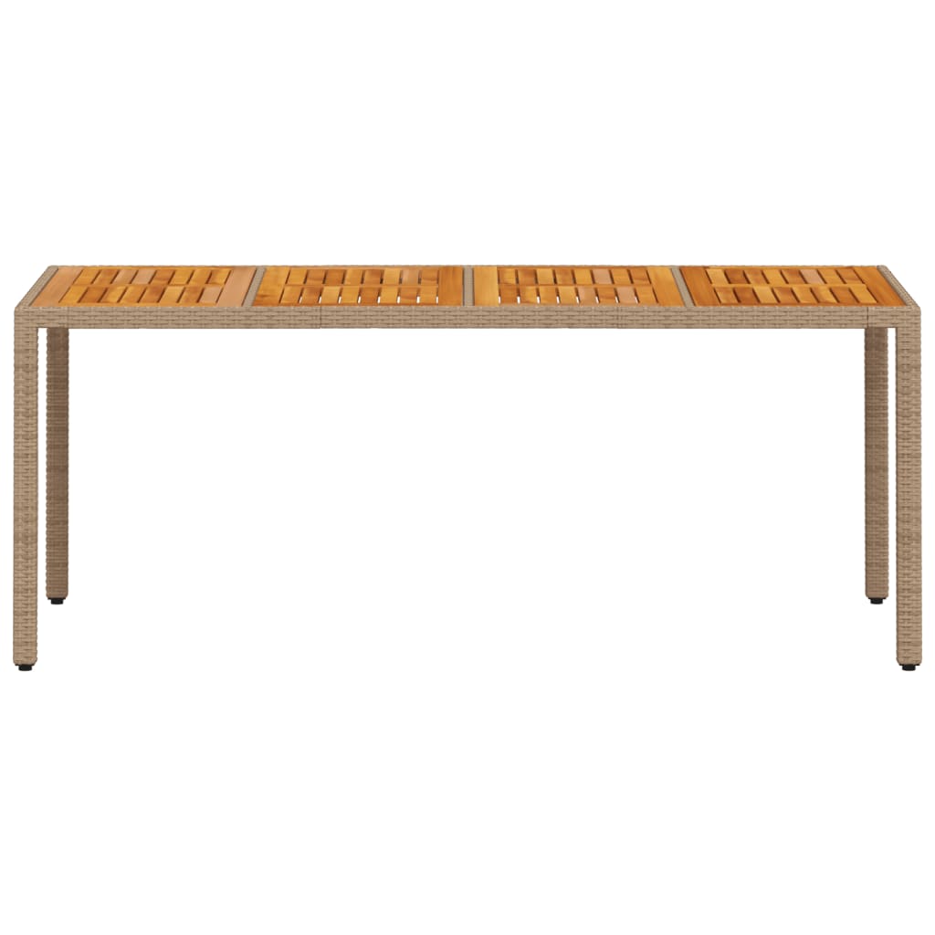 vidaXL Τραπέζι Κήπου Μπεζ 190x90x75εκ. Συνθετικό Ρατάν / Ξύλο Ακακίας