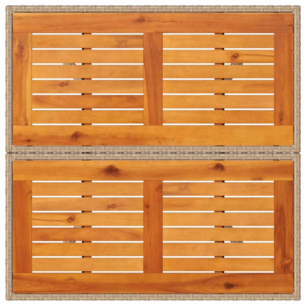 vidaXL Τραπέζι Κήπου Μπεζ 80x80x75 εκ. Συνθετικό Ρατάν / Ξύλο Ακακίας