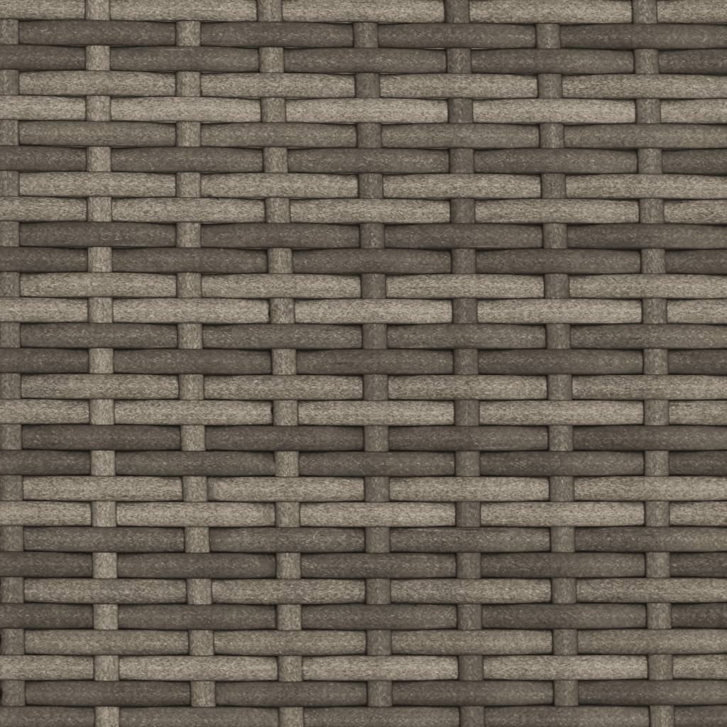 vidaXL Ξαπλώστρα Γκρι Συνθετικό Ρατάν με Σκίαστρο και Μαξιλάρια