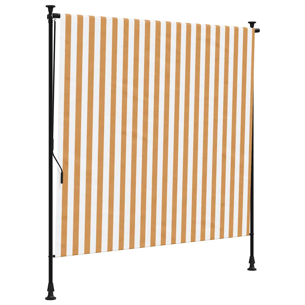 vidaXL Στόρι Ρόλερ Εξ. Χώρου Πορτοκαλί/Λευκό 150x270 εκ. Ύφασμα/Ατσάλι