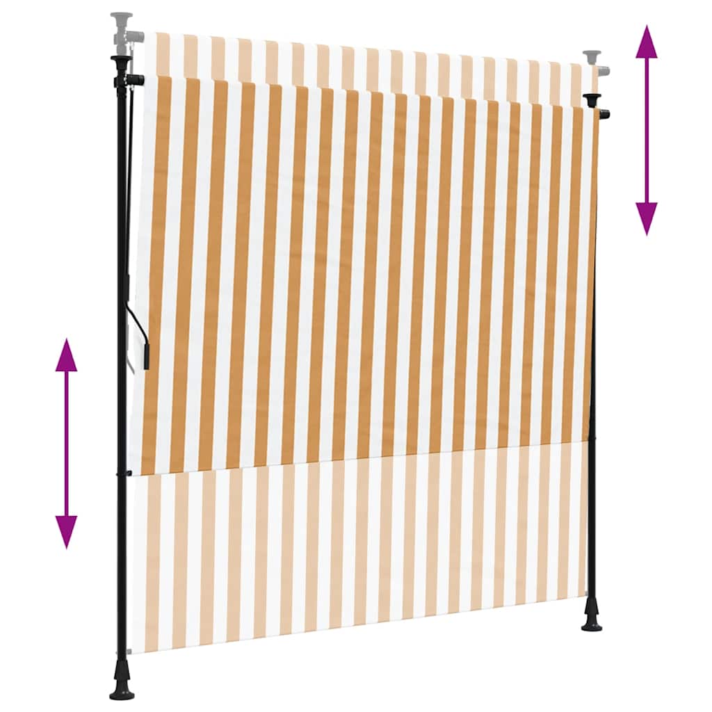 vidaXL Στόρι Ρόλερ Εξ. Χώρου Πορτοκαλί/Λευκό 150x270 εκ. Ύφασμα/Ατσάλι