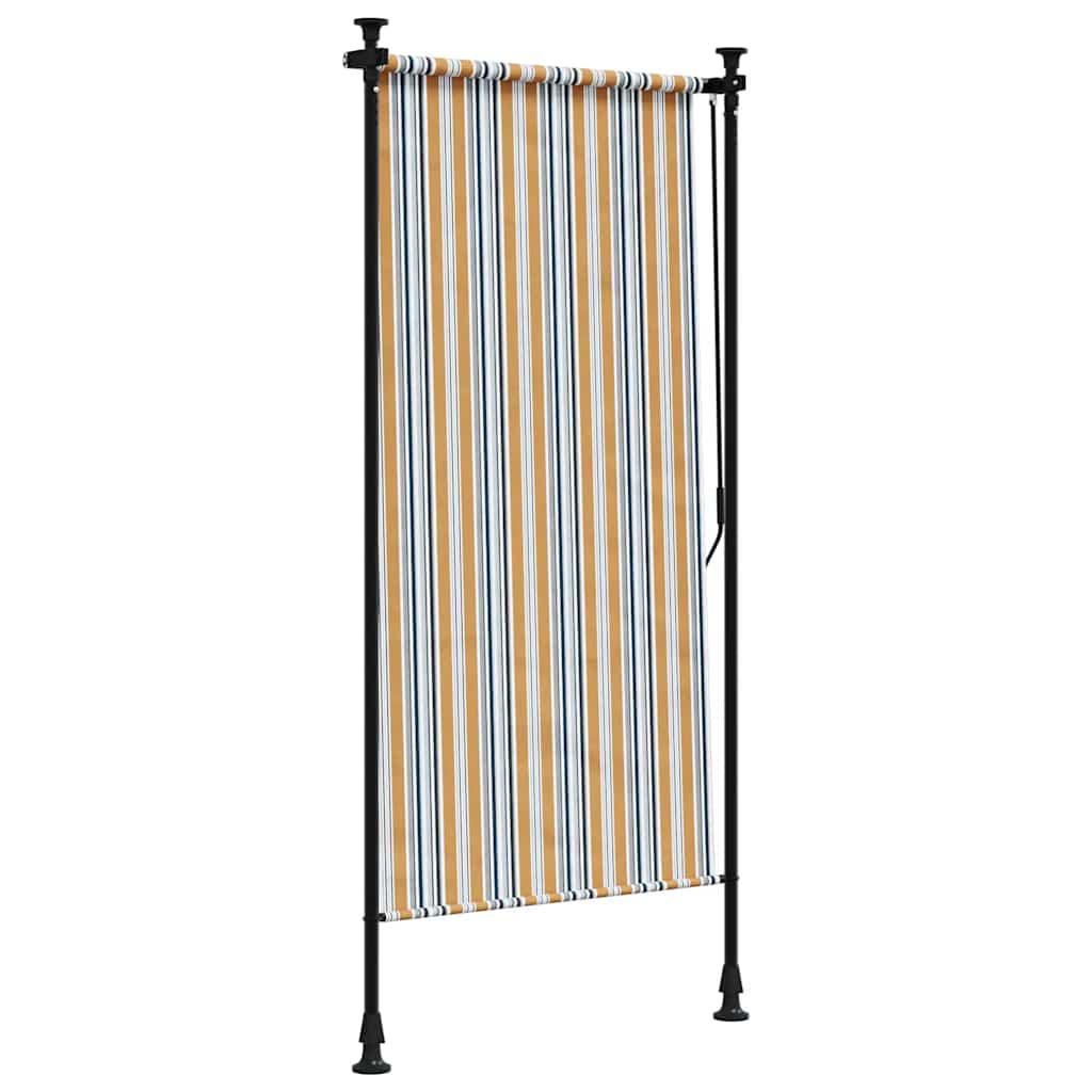 vidaXL Στόρι Ρόλερ Εξ. Χώρου Κίτρινο/Λευκό 120x270 εκ. Ύφασμα/Ατσάλι