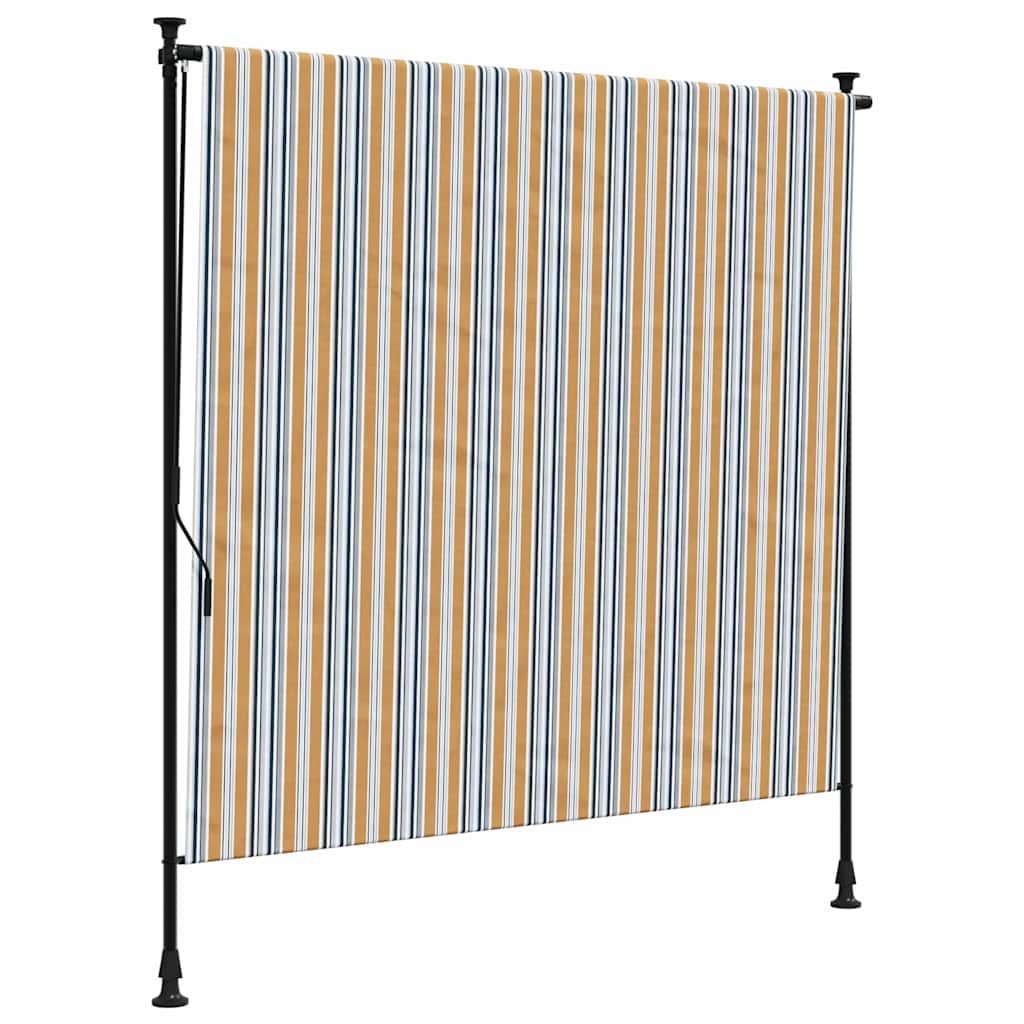 vidaXL Στόρι Ρόλερ Εξ. Χώρου Κίτρινο/Λευκό 150x270 εκ. Ύφασμα/Ατσάλι