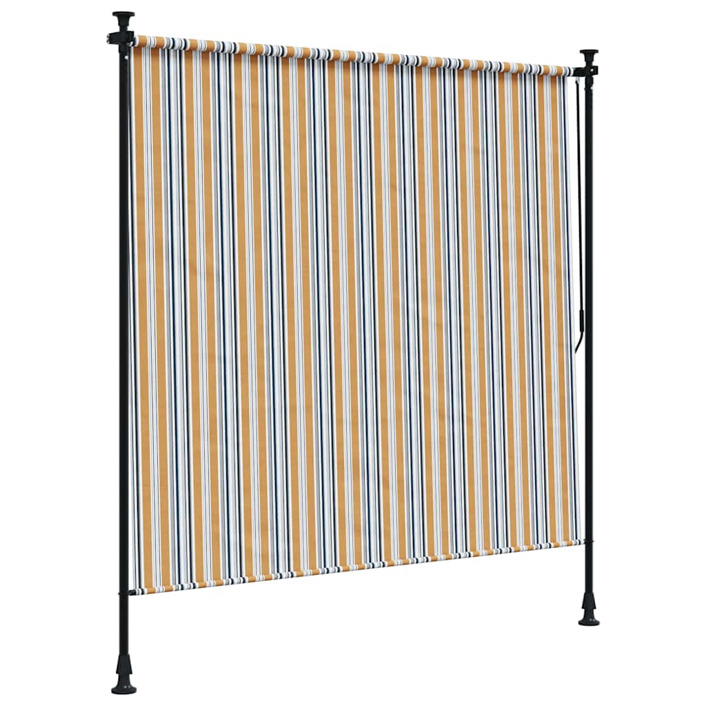 vidaXL Στόρι Ρόλερ Εξ. Χώρου Κίτρινο/Λευκό 150x270 εκ. Ύφασμα/Ατσάλι