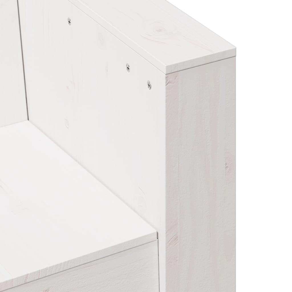 vidaXL Καναπές Κήπου Διθέσιος Λευκός 134x60x62 εκ. Μασίφ Ξύλο Πεύκου