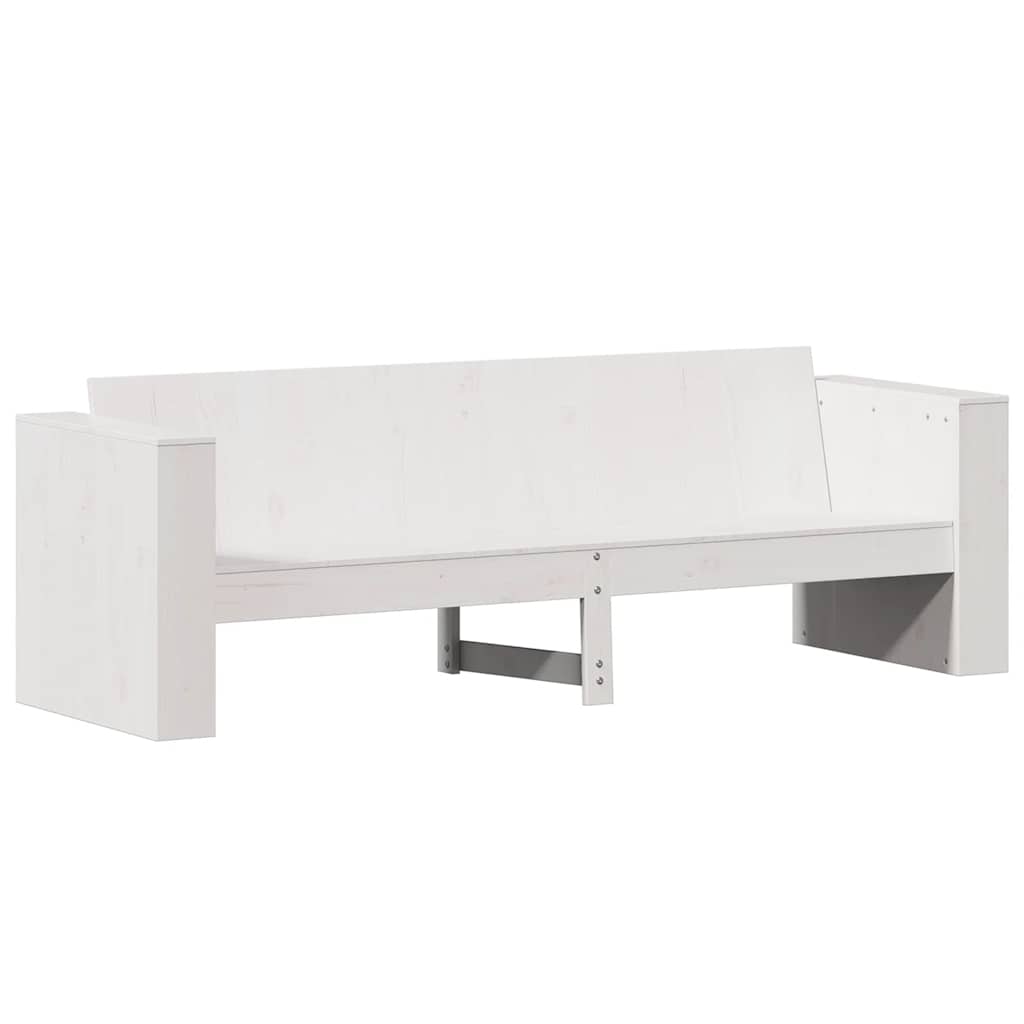 vidaXL Καναπές Κήπου Τριθέσιος Λευκός 189x60x62 εκ. Μασίφ Ξύλο Πεύκου