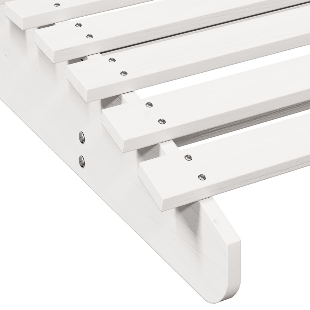 vidaXL Ξαπλώστρα Λευκό 205x60x31,5 εκ. από Μασίφ Ξύλο Πεύκου