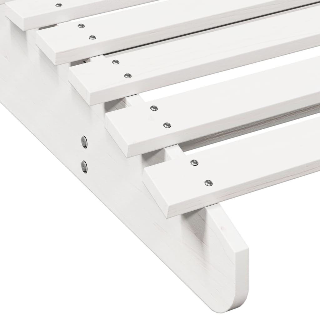 vidaXL Ξαπλώστρα Λευκό 205x70x31,5 εκ. από Μασίφ Ξύλο Πεύκου