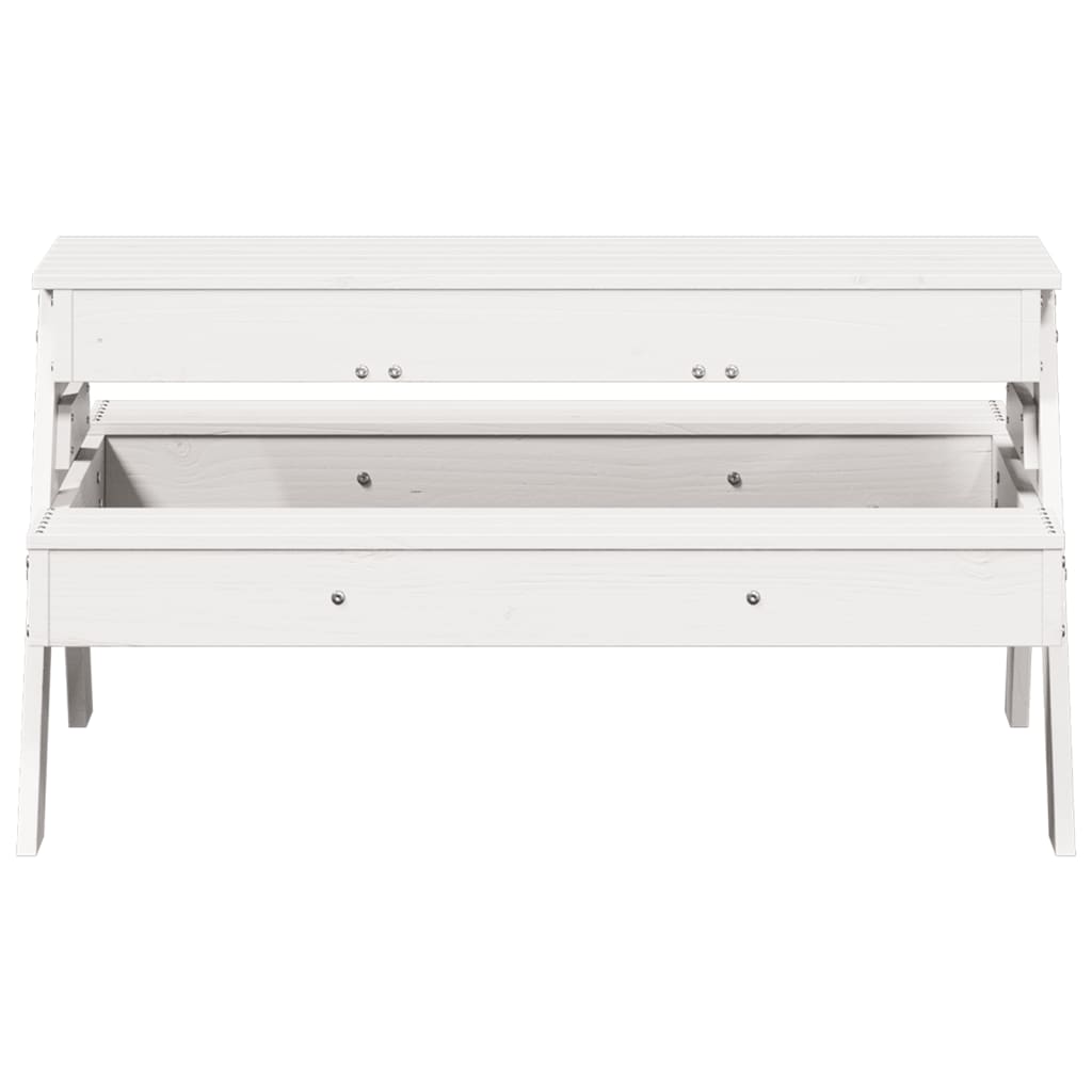 vidaXL Τραπέζι Πικνίκ με Αμμοδόχο Παιδικό Λευκό από Μασίφ Ξύλο Πεύκου