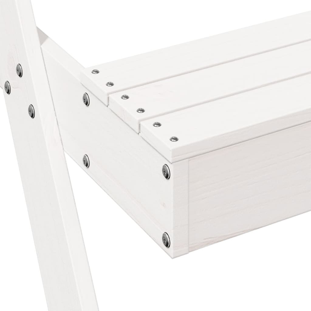 vidaXL Τραπέζι Πικνίκ με Αμμοδόχο Παιδικό Λευκό από Μασίφ Ξύλο Πεύκου