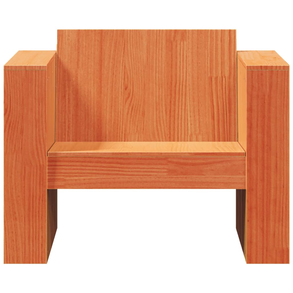 vidaXL Καναπές Κήπου Καφέ Κεριού 79x60x62 εκ. από Μασίφ Ξύλο Πεύκου