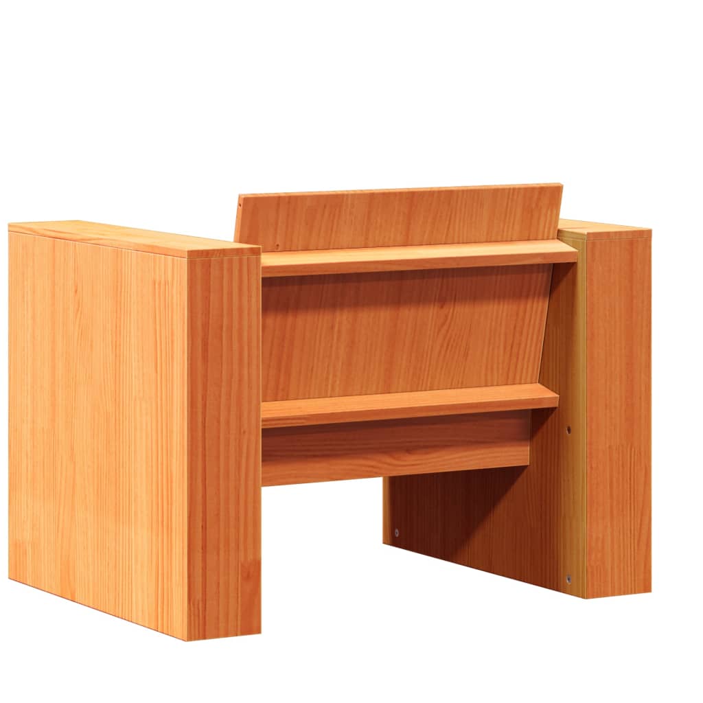 vidaXL Καναπές Κήπου Καφέ Κεριού 79x60x62 εκ. από Μασίφ Ξύλο Πεύκου