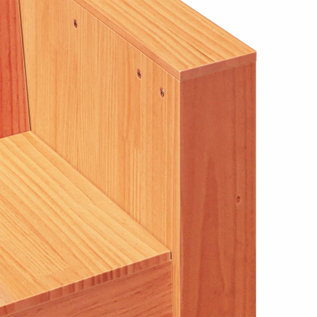 vidaXL Καναπές Κήπου Διθέσιος Καφέ 134x60x62 εκ. Μασίφ Ξύλο Πεύκου