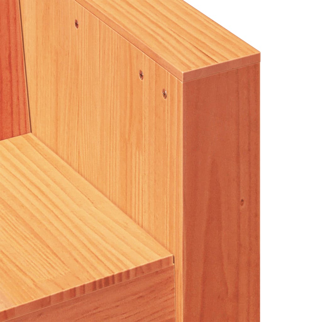 vidaXL Καναπές Κήπου Τριθέσιος Καφέ 189x60x62 εκ. Μασίφ Ξύλο Πεύκου