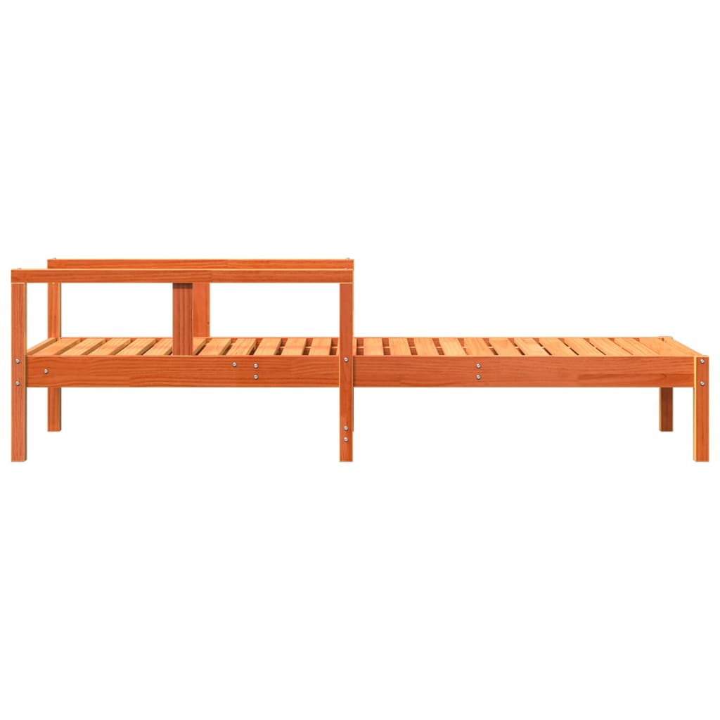 vidaXL Ξαπλώστρα Καφέ Κεριού 199,5x62x55 εκ από Μασίφ Ξύλο Πεύκου