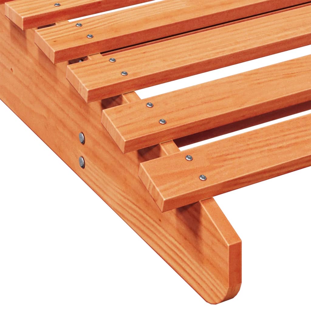 vidaXL Ξαπλώστρα Καφέ Κεριού 205x80x31,5 εκ. από Μασίφ Ξύλο Πεύκου