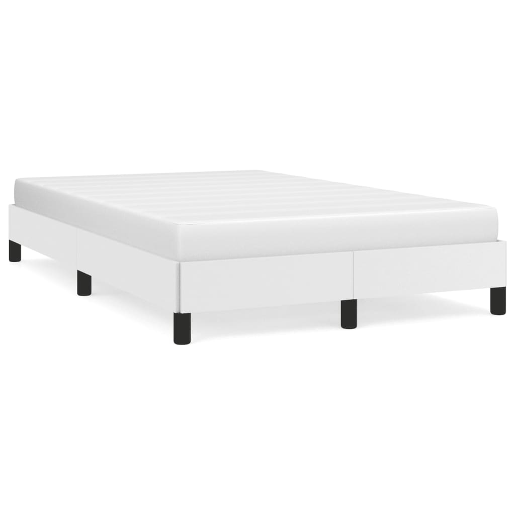vidaXL Πλαίσιο Κρεβατιού χωρίς στρώμα Λευκό 120x190 εκ.Συνθ. Δέρμα