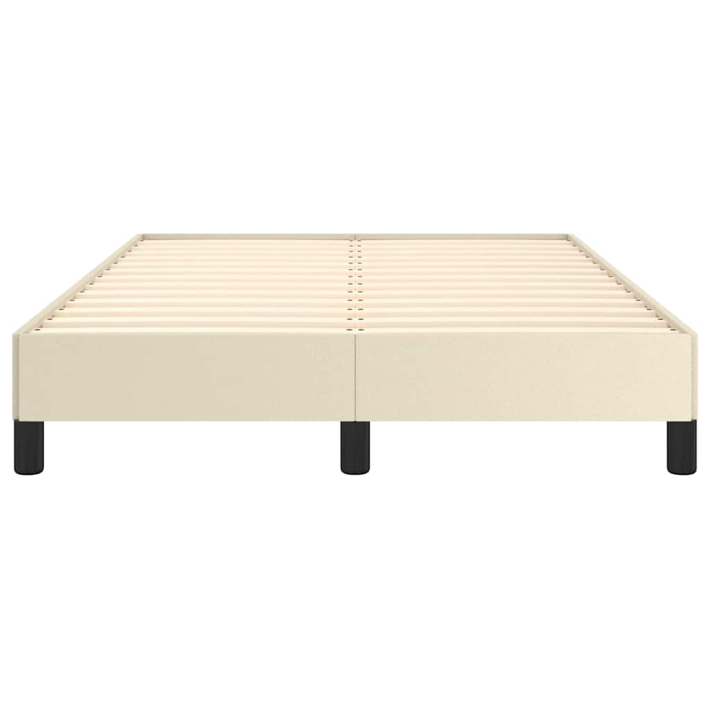 vidaXL Πλαίσιο Κρεβατιού χωρίς στρώμα Κρεμ 120x190 εκ.Συνθ. Δέρμα