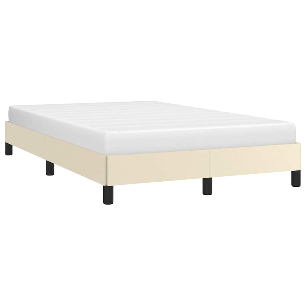 vidaXL Πλαίσιο Κρεβατιού χωρίς στρώμα Κρεμ 120x190 εκ.Συνθ. Δέρμα